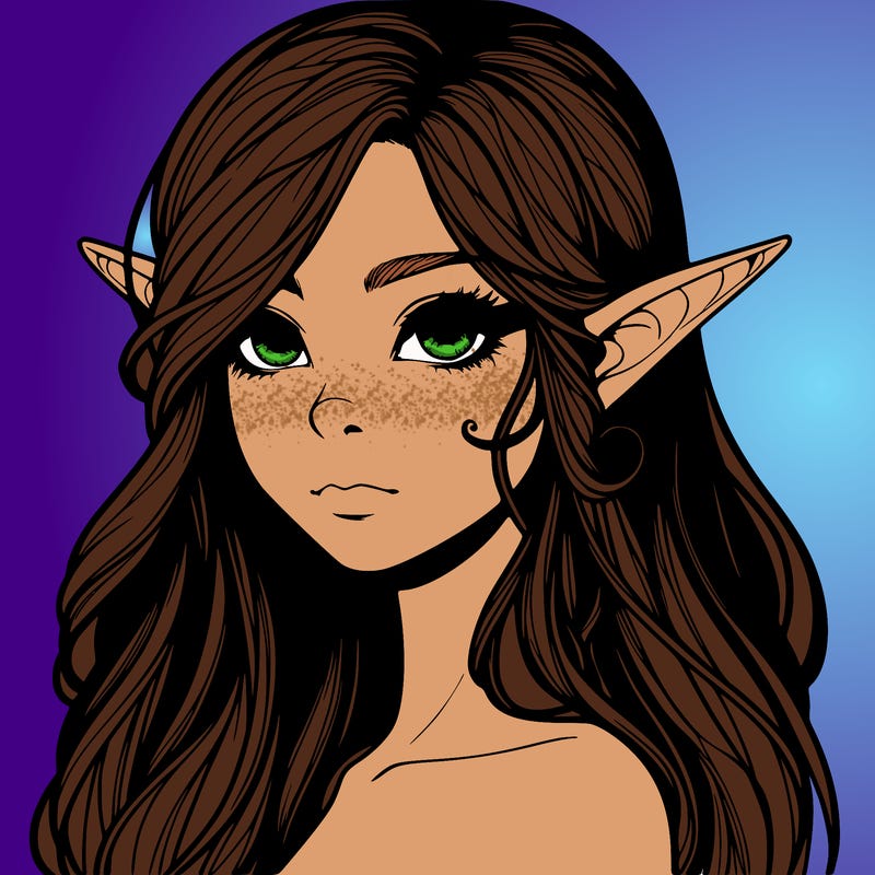 elf girl realistic dark fantasy