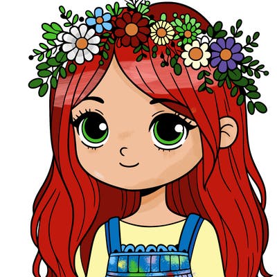 girl with flowers crown