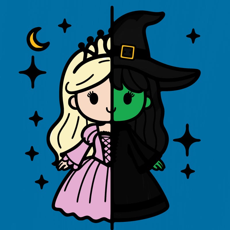 split princess and witch
