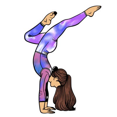 realistic, handstand, gymnastics girl