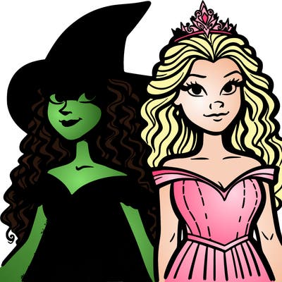 wicked glinda and  elphaba that is realistic