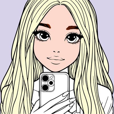 realistic girl with a phone