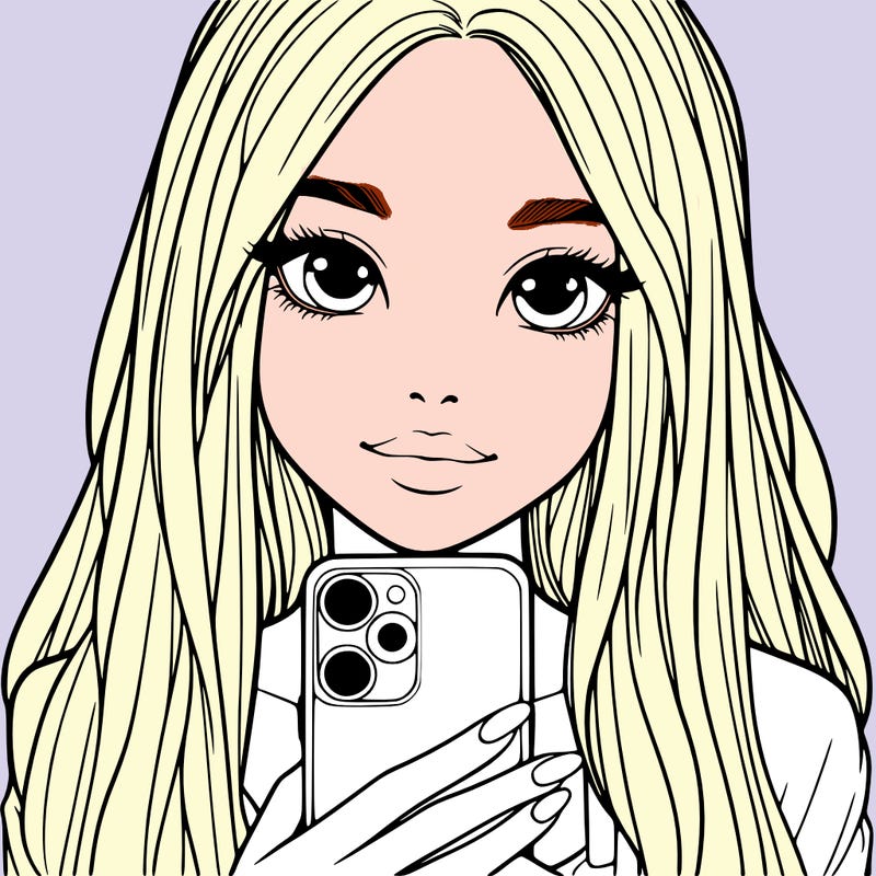 realistic girl with a phone