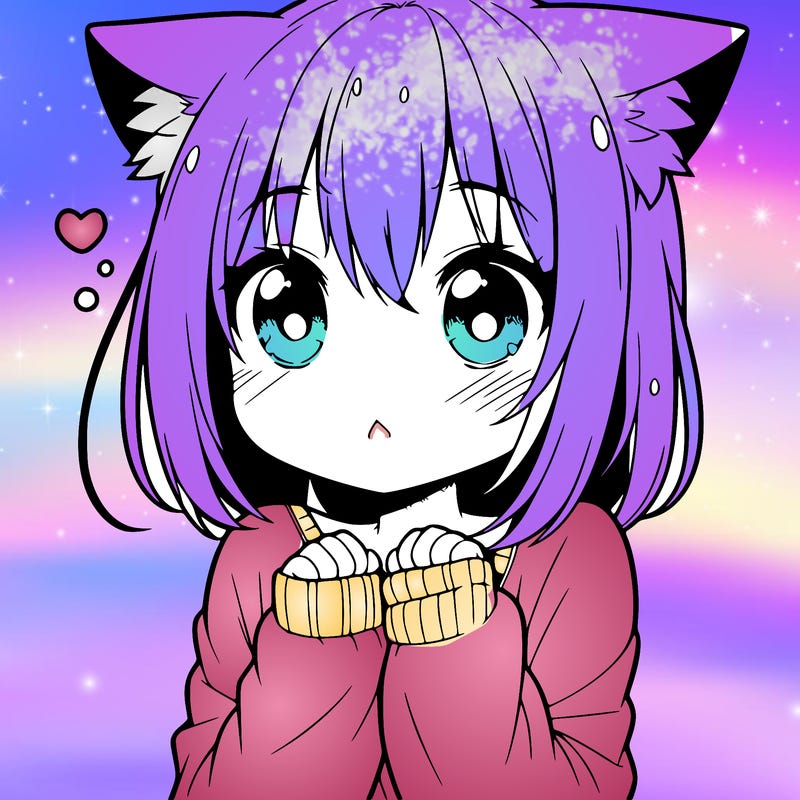 shy anime catgirl