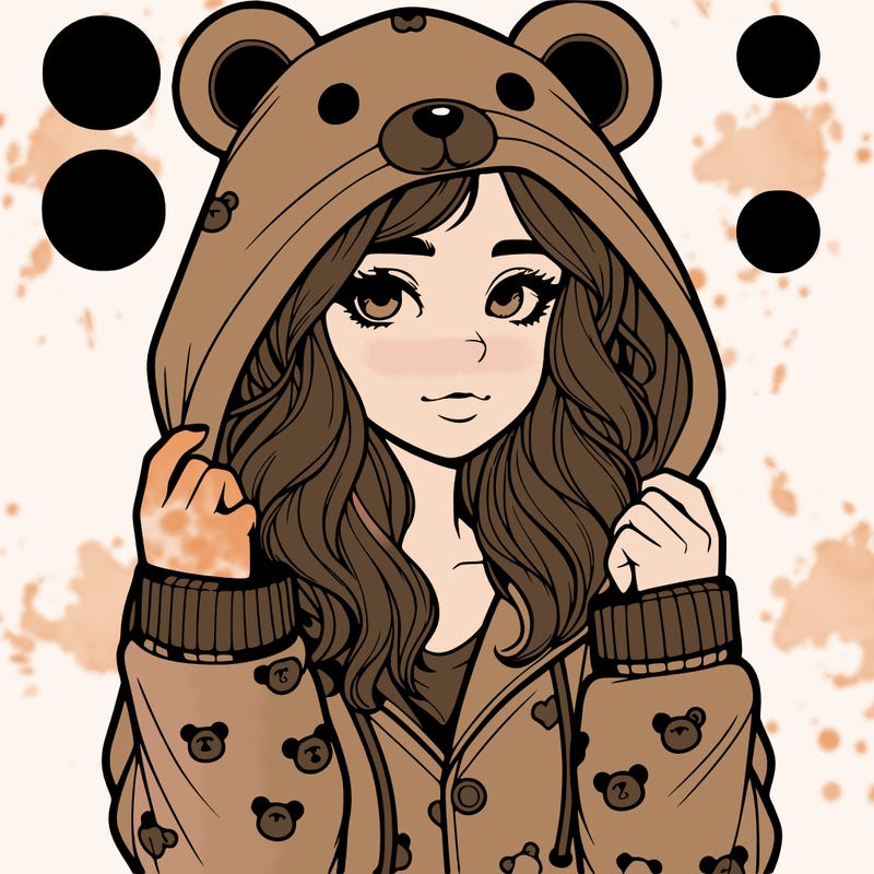realistic girl in a animal pjs hoodie