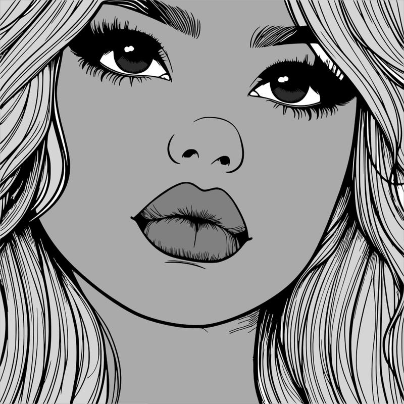 really realistic girl with lips