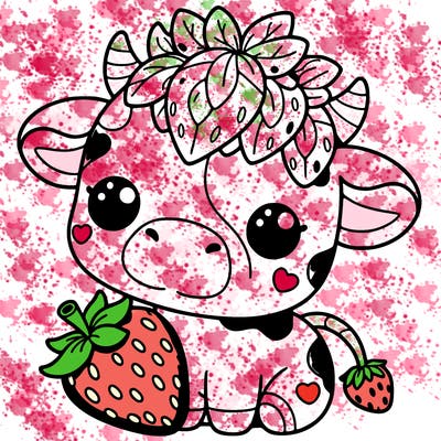cute strawberry cow