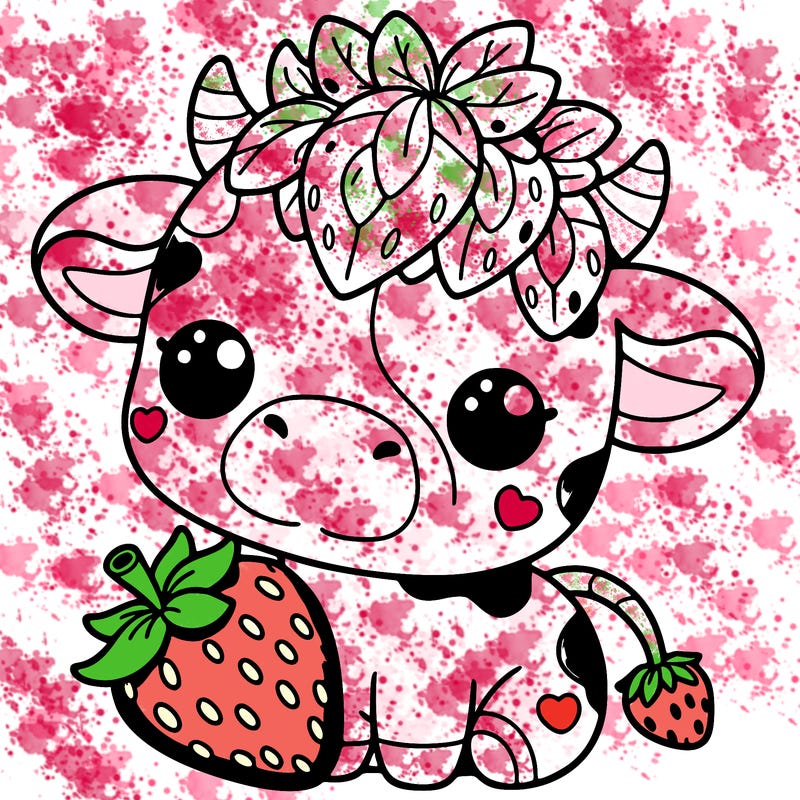 cute strawberry cow