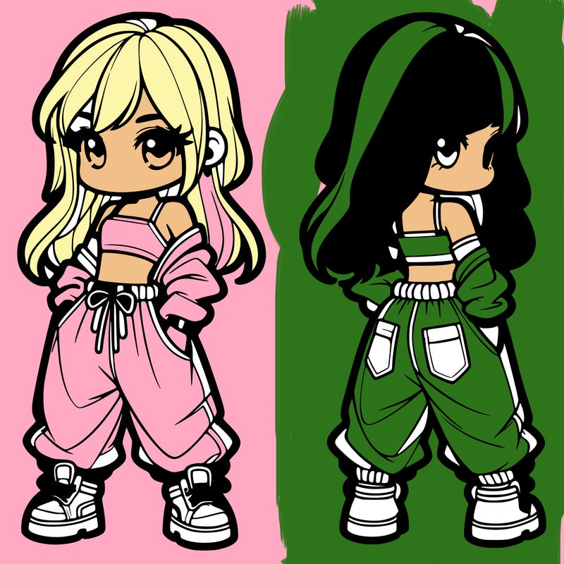 girl in crop top and baggy pants