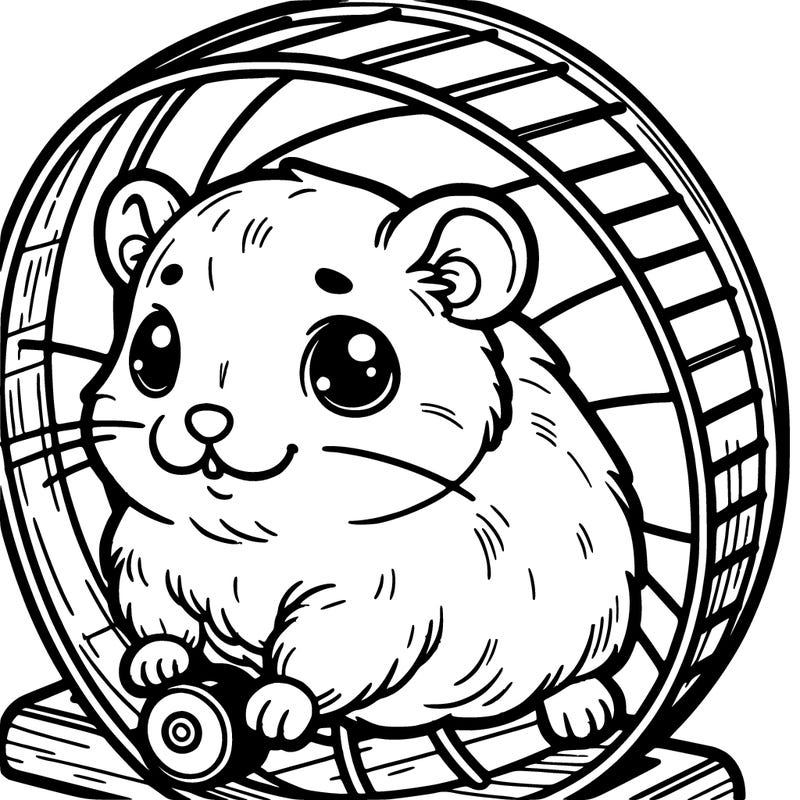 cute detailed hamster on a wheel