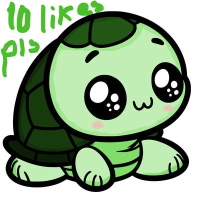 cute little animated turtle