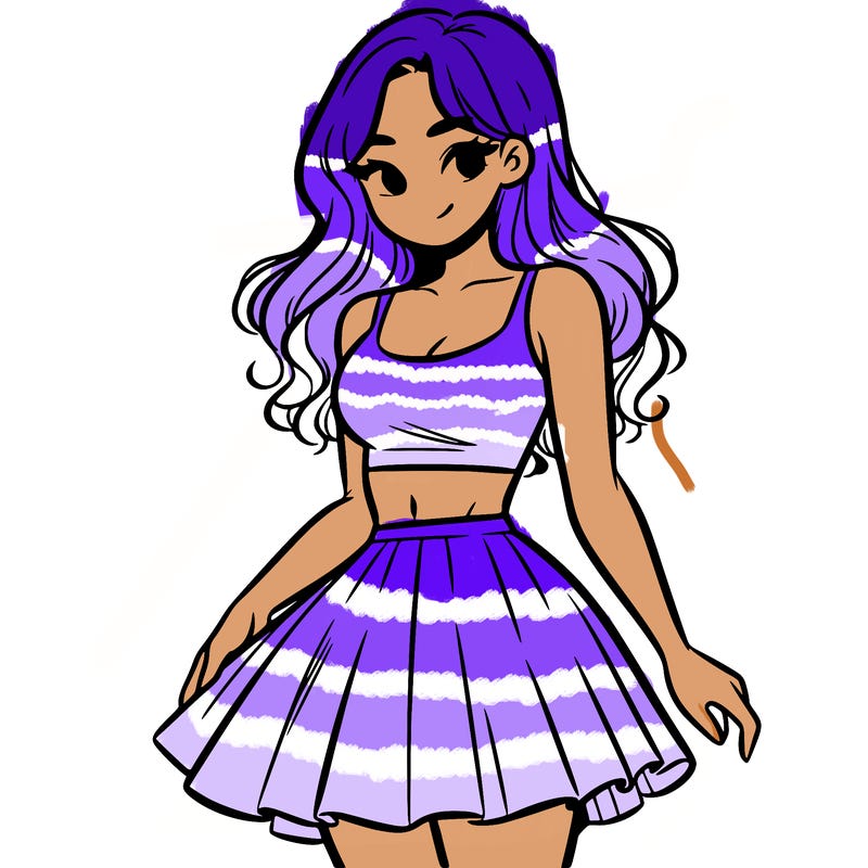 woman in a skirt and crop top