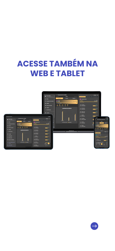 We Finance - Dashboard dell'app We Finance visualizzata su laptop, tablet e smartphone che mostra l'accessibilità multipiattaforma