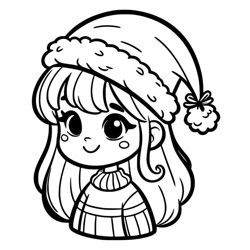 girl with christmas hat