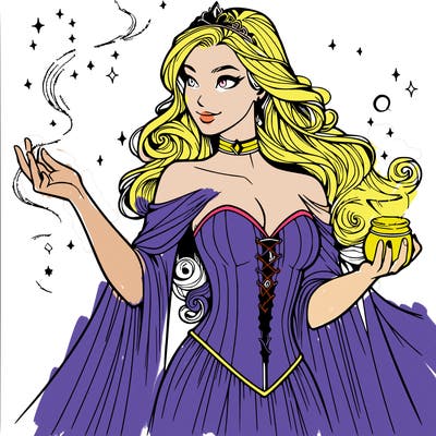 realistic magic woman