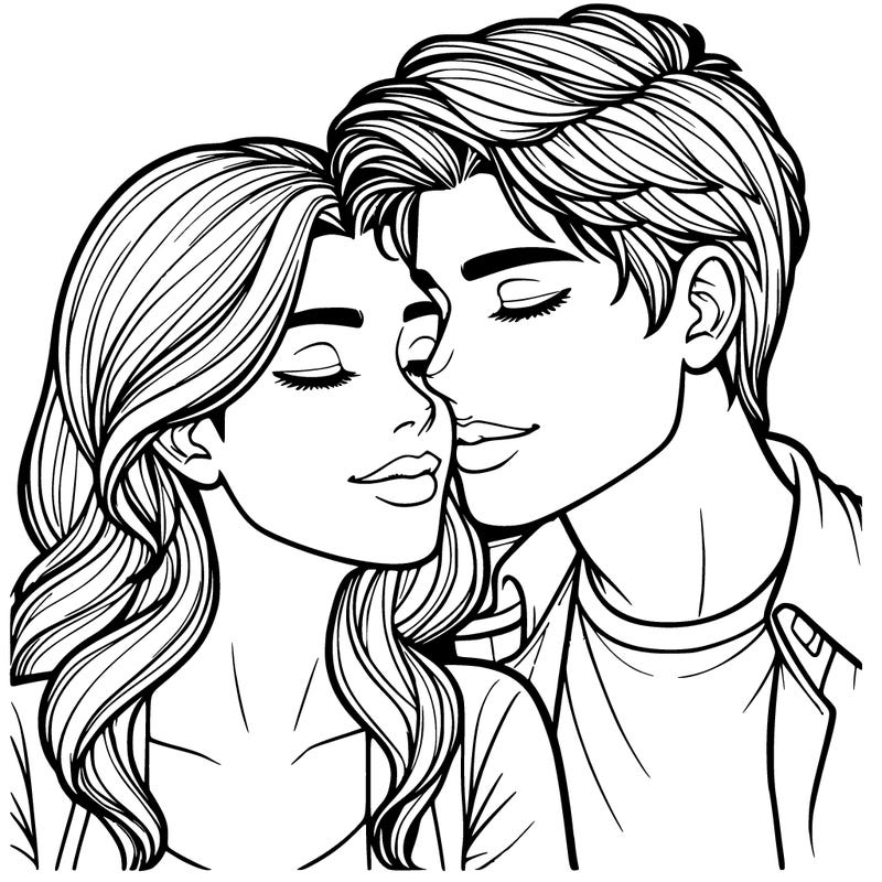 realistic two people in love