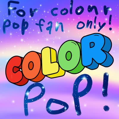 a sign that says color in bubble writing