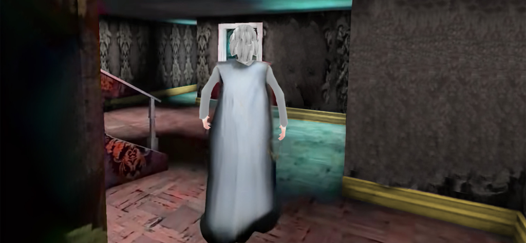 Scary Evil Granny Survival - Ghostly grandmother character in a dark haunted room