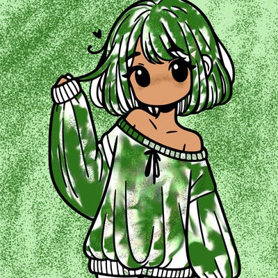 girl in baggy sweater hanging off her shoulder