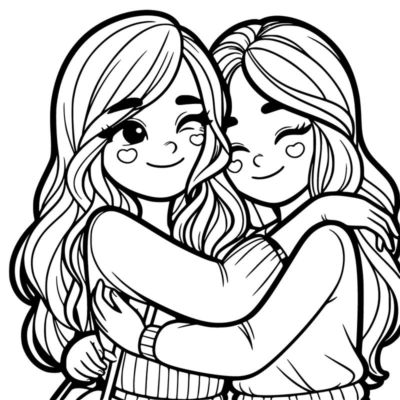 girlfriends hugging
