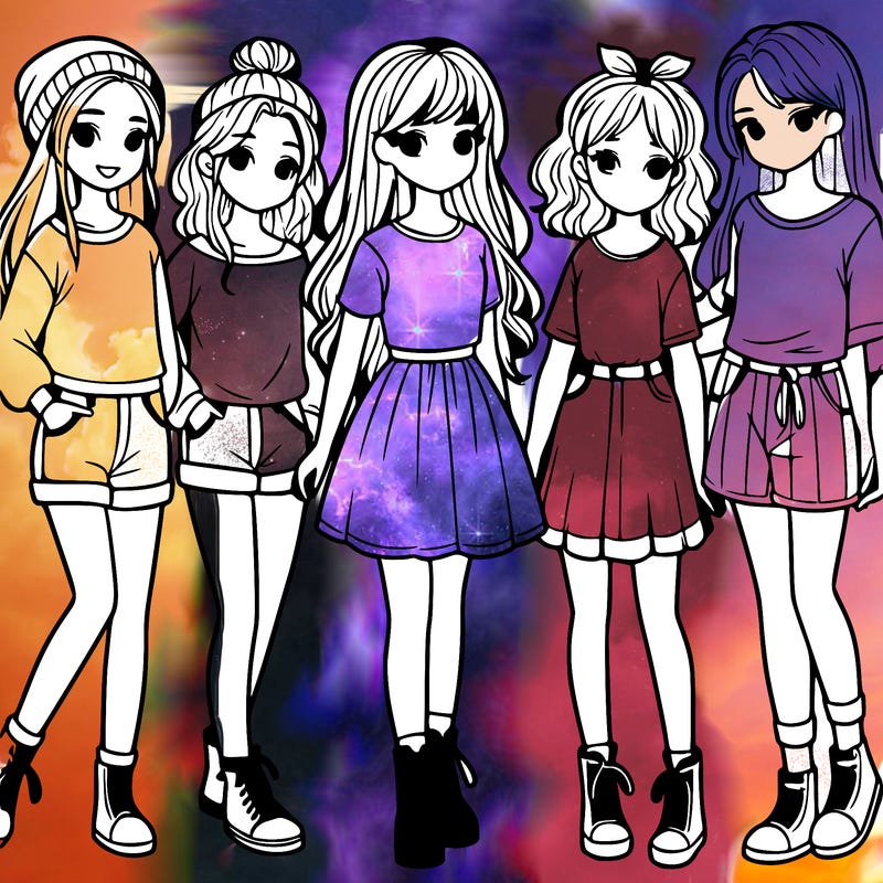 a group of five girls