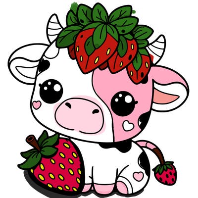 cute strawberry cow