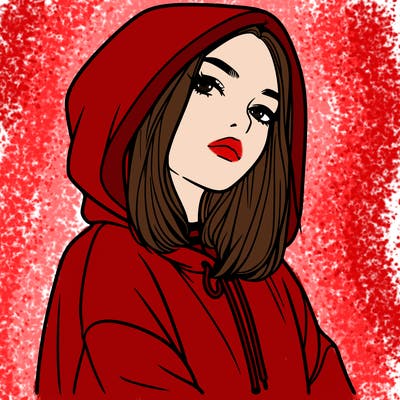 a realistic girl in a hoodie