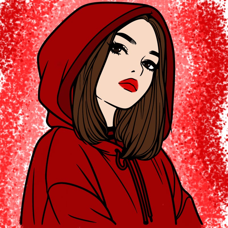a realistic girl in a hoodie