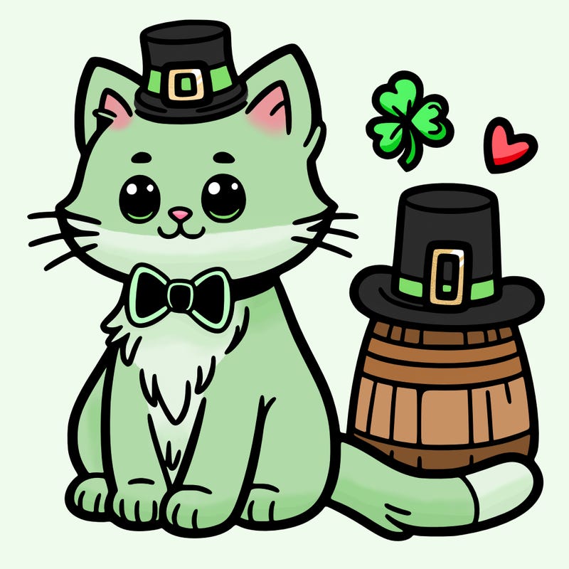 st patrick day cat