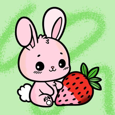 bunny with strawberry