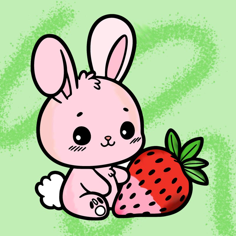 bunny with strawberry