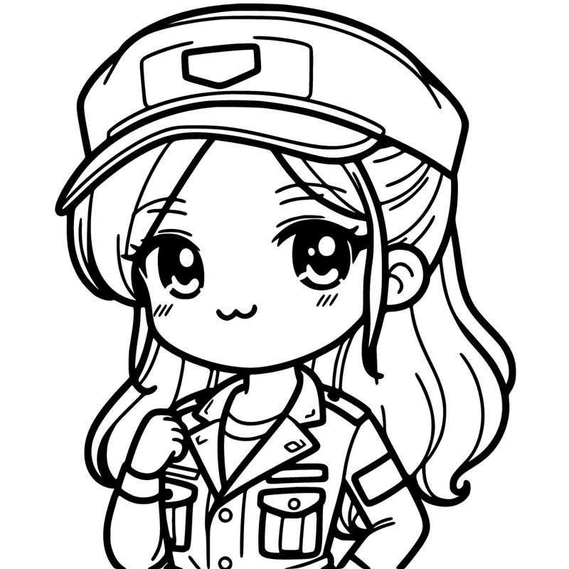 a cute woman with army uniform on