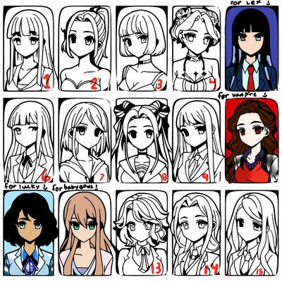 girls that look diffrent anime