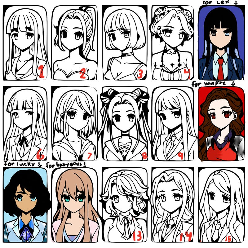 girls that look diffrent anime