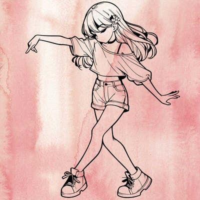 realistic girl danceing