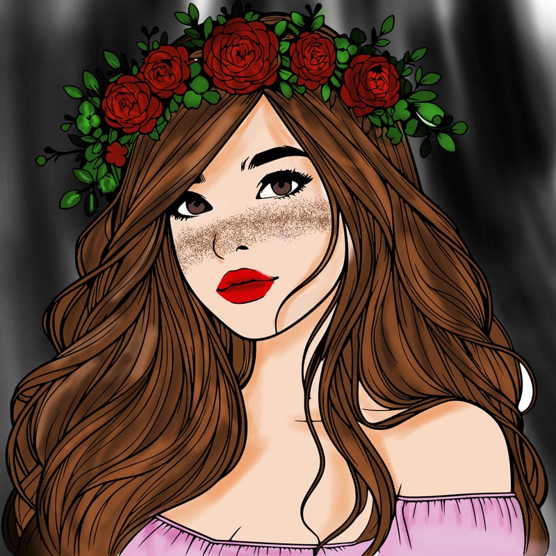 realistic girl with flower crown