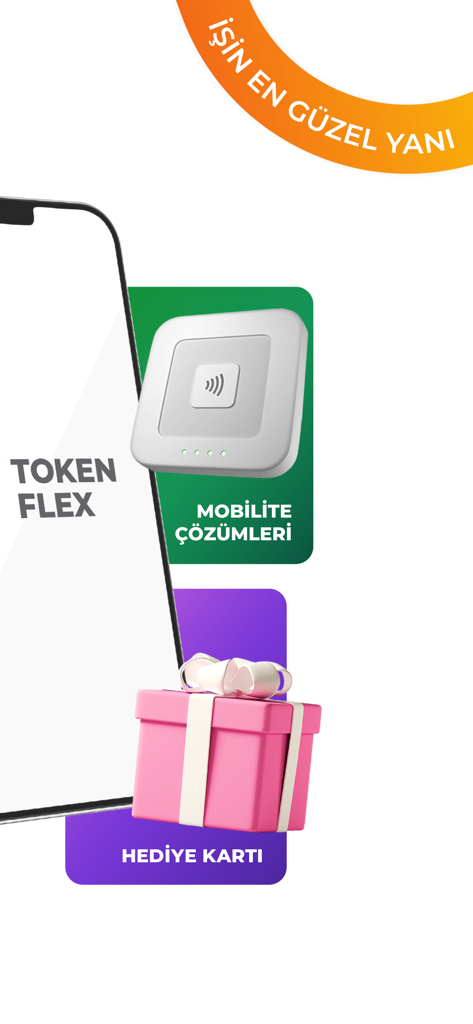 TokenFlex - TokenFlex app interface showing mobility solutions and gift card features.