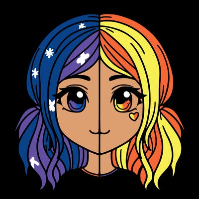 split girl just the face