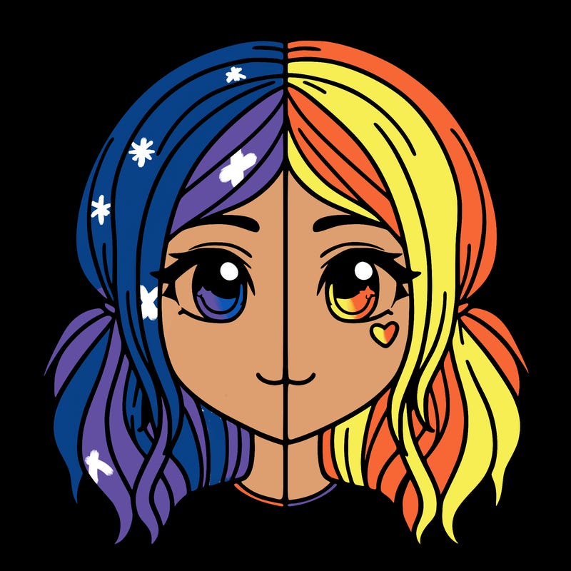 split girl just the face