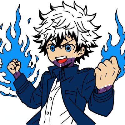 a anime boy with fire powers
