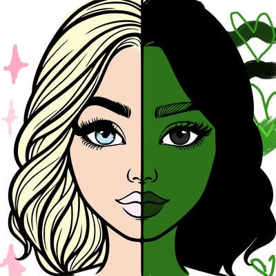 realistic girl split half