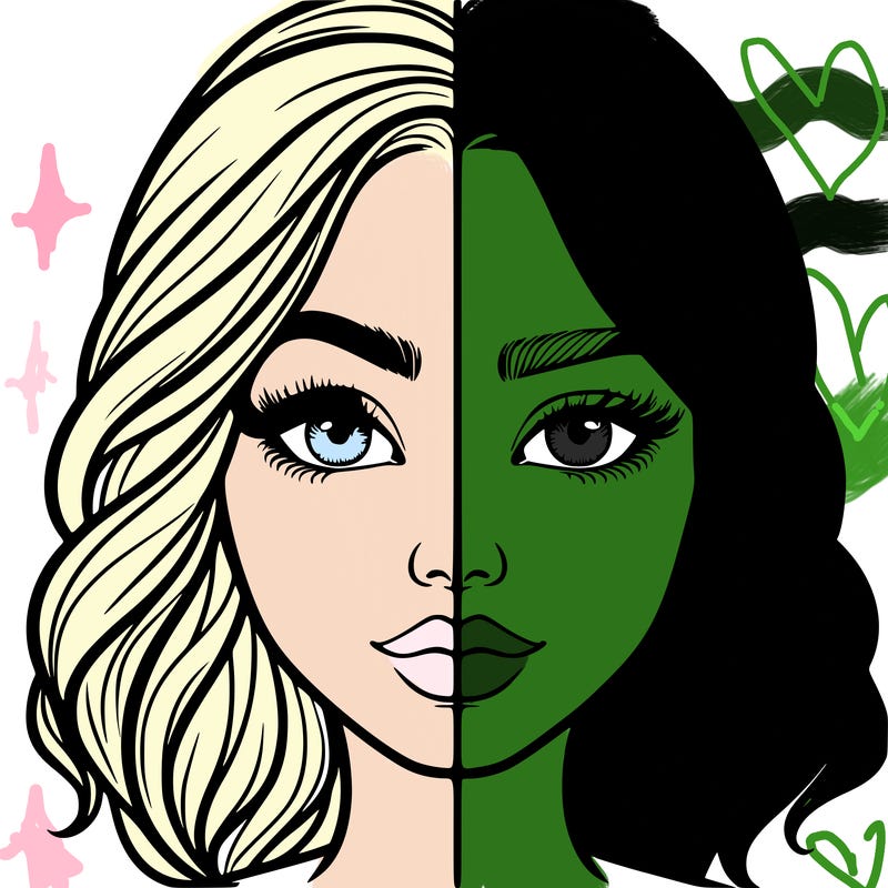 realistic girl split half