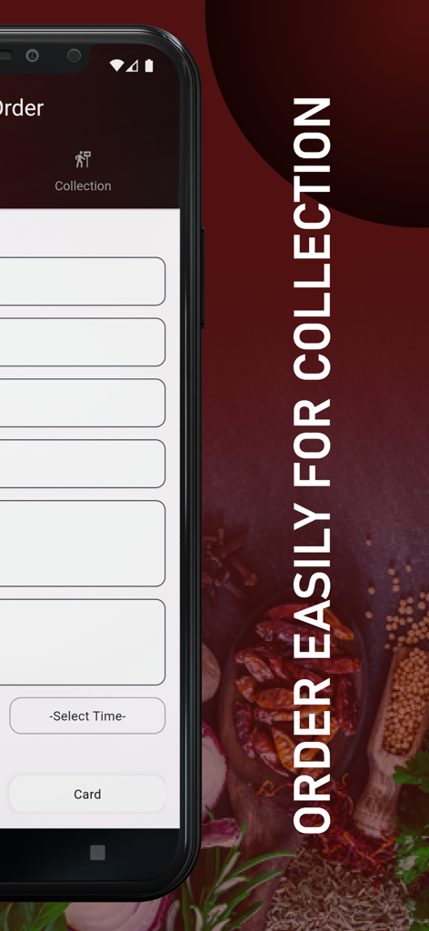 Khyber Garden - Khyber Garden app interface for placing food collection orders