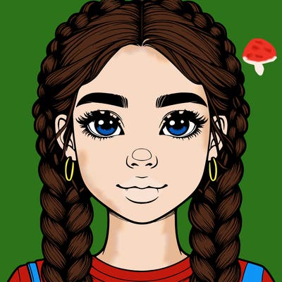 realistic girl with braids