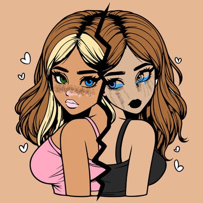 realistic girl split