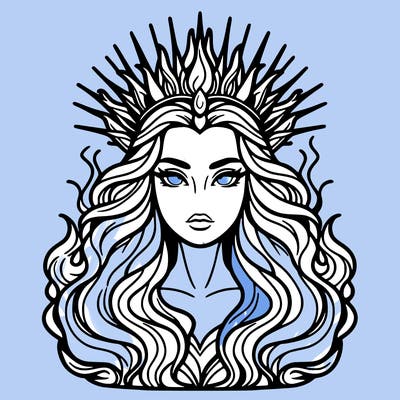 realistic beautiful queen of fire