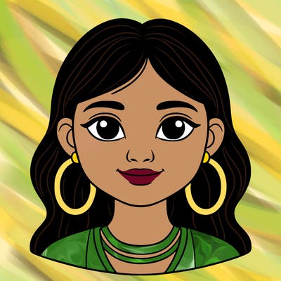 indian american 12 year old girl with hoop earrings