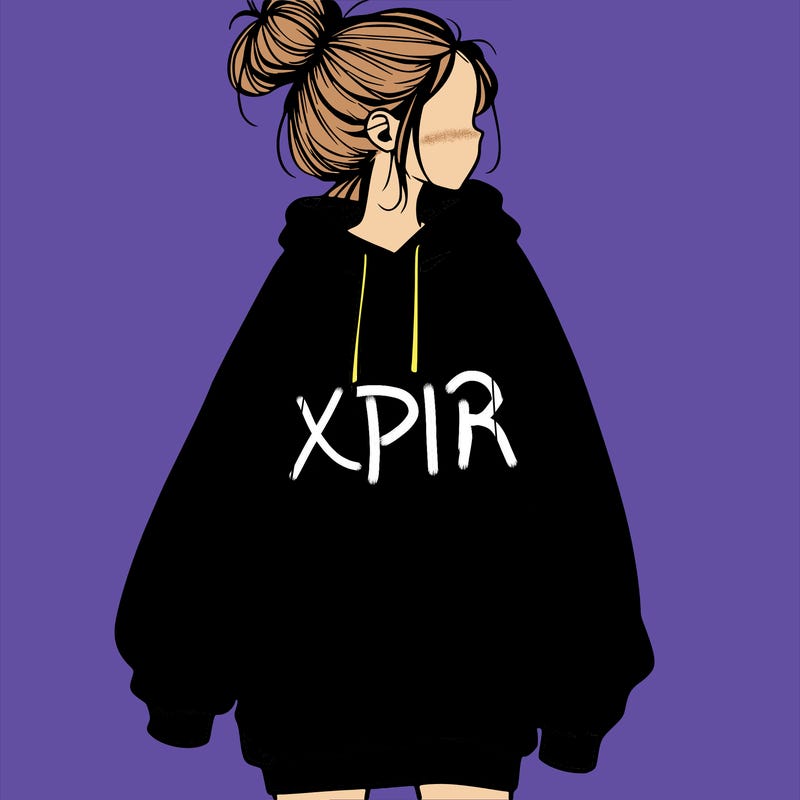 realistic girl with a oversized sweatshirt on and a bun