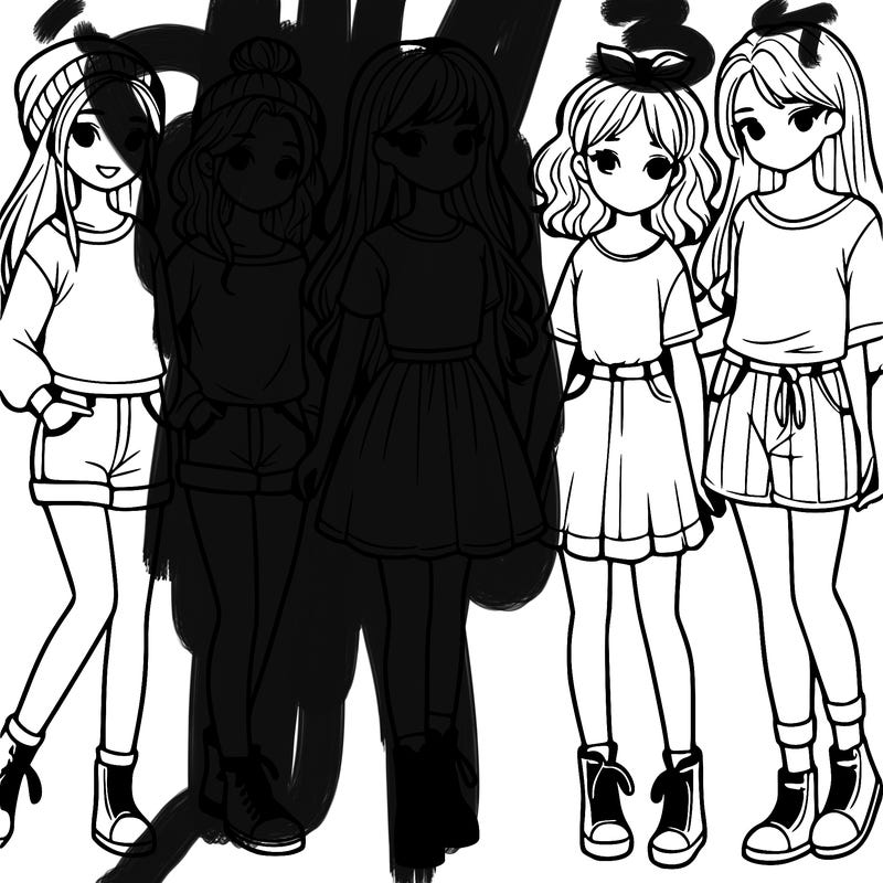 a group of five girls