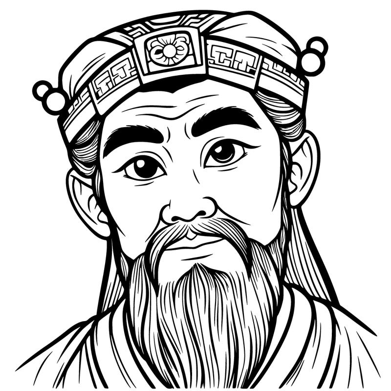 asian man who is a king realistic